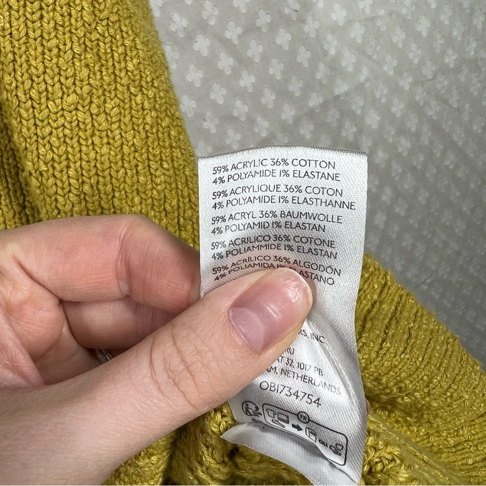 Free People Beach Green Yellow Knit Penny V Neck Sweater Vest‎ - Picture 4 of 5